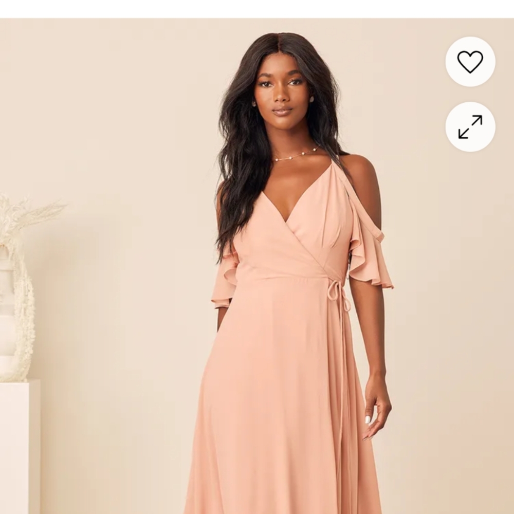 Elegant Peach Wrap Dress